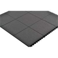 Cushion-Ease<sup>®</sup> Interlocking Anti-Fatigue Mat, Pebbled, 3' x 3' x 3/4", Black, Natural Rubber SGX894 | Duraquip Inc