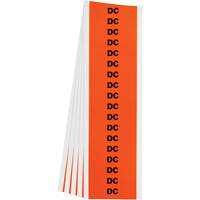 "DC" Conduit & Voltage Labels, 1/2" x 2-1/4", Cloth/Vinyl, English Duraquip Inc