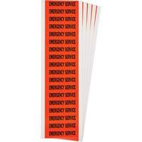 "Emergency Service" Conduit & Voltage Labels, 1/2" x 2-1/4", Cloth/Vinyl, English Duraquip Inc