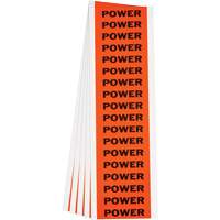 "Power" Conduit & Voltage Labels, 1/2" x 2-1/4", Cloth/Vinyl, English Duraquip Inc