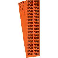 "Single Phase" Conduit & Voltage Labels, 1/2" x 2-1/4", Cloth/Vinyl, English Duraquip Inc