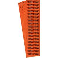 "Three Phase" Conduit & Voltage Labels, 1/2" x 2-1/4", Cloth/Vinyl, English Duraquip Inc