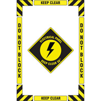 "Electrical Panel" Floor Marking Kit, Adhesive, English with Pictogram Duraquip Inc