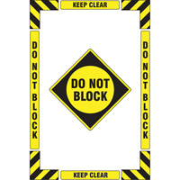 "Keep Clear Do Not Block" Floor Marking Kit, Adhesive, English with Pictogram Duraquip Inc