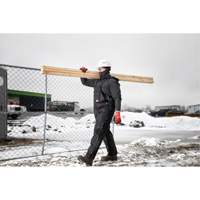 Salopette GridIron de longueur standard avec fermeture &agrave; glissi&egrave;re jusqu'&agrave; la cuisse, Hommes, Grand, Noir Duraquip Inc