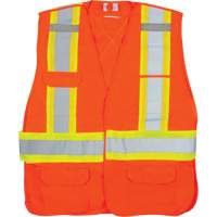 CSA-Compliant High-Visibility Surveyor Vest, High Visibility Orange, Medium, Polyester Duraquip Inc