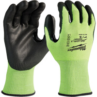 High-Visibility Cut-Resistant Gloves, Size Small, 15 Gauge, Nitrile/Polyurethane Coated, Polyethylene Shell, ANSI/ISEA 105 Level 3 Duraquip Inc