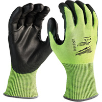 High-Visibility Cut-Resistant Gloves, Size Small, 13 Gauge, Nitrile/Polyurethane Coated, Polyethylene Shell, ANSI/ISEA 105 Level 4 Duraquip Inc