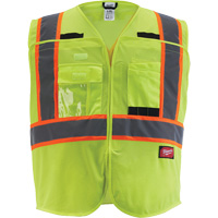 Veste de s&eacute;curit&eacute; pour signaleur, Jaune lime haute visibilit&eacute;, Moyen/Petit Duraquip Inc