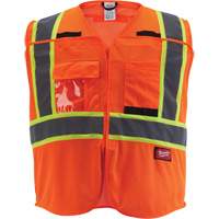 Veste de s&eacute;curit&eacute; pour signaleur, Orange haute visibilit&eacute;, Moyen/Petit Duraquip Inc