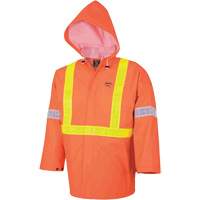 R85 Ensemble imperm&eacute;able de s&eacute;curit&eacute; 3 pi&egrave;ces ignifuge Element FR, PVC, Petit, Orange haute visibilit&eacute; Duraquip Inc