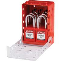 Boîte de cadenassage de groupe ultra compacte avec cadenas de sécurité en nylon, Rouge SHB341 | Duraquip Inc