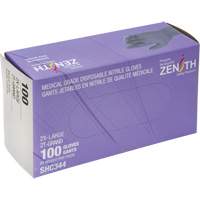 Gants jetables de calibre m&eacute;dical, 2T-Grand, Nitrile, 6 mils, Sans poudre, Noir, Classe 2 Duraquip Inc