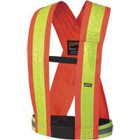 5593 Safety Sash, High Visibility Orange, Yellow Reflective Colour, One Size Duraquip Inc