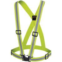 5497 Safety Sash, High Visibility Lime-Yellow, Silver Reflective Colour, One Size Duraquip Inc