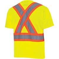 6991 Bird's-Eye Safety Shirt, Polyester, 3X-Large, High Visibility Lime-Yellow Duraquip Inc