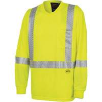6905A Ultra-Cool Ultra-Breathable Long-Sleeved Safety Shirt, X-Small, High Visibility Lime-Yellow Duraquip Inc
