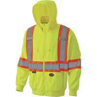 6941 Zip Style Hoodie, X-Small, High Visibility Yellow Duraquip Inc