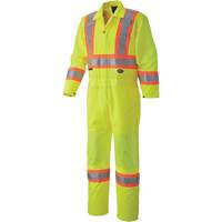 5999A Traffic Safety Coveralls, X-Small, High Visibility Lime-Yellow Duraquip Inc