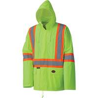 5599 Lightweight Waterproof Rain Suit, Polyester/PVC, X-Small, High Visibility Lime-Yellow Duraquip Inc