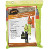 5599 Lightweight Waterproof Rain Suit, Polyester/PVC, X-Small, High Visibility Lime-Yellow Duraquip Inc