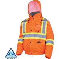 5032 Veste aviateur de s&eacute;curit&eacute; imperm&eacute;able et matelass&eacute;e pour l'hiver, Polyester, Orange haute visibilit&eacute;, Petit Duraquip Inc