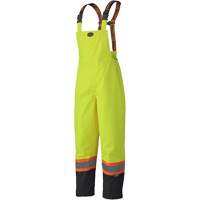 5405 300D Trilobal Ripstop Waterproof Bib Pants, Polyester, X-Small, High Visibility Lime-Yellow Duraquip Inc