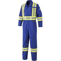 7706 FR-Tech&reg; Flame-Resistant Coverall with Leg Zippers, Size 36, Royal Blue, 9.7 cal/cm² Duraquip Inc