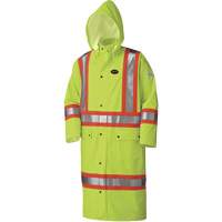 5897 Manteau long imperm&eacute;able et ignifuge, Grand, Jaune lime haute visibilit&eacute; Duraquip Inc