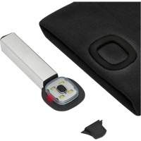 5678 Tuque en tricot avec lampe frontale &agrave; DEL, Doublure en Molleton, Taille unique, Noir Duraquip Inc