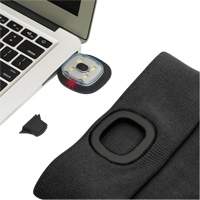 5678 Tuque en tricot avec lampe frontale &agrave; DEL, Doublure en Molleton, Taille unique, Noir Duraquip Inc