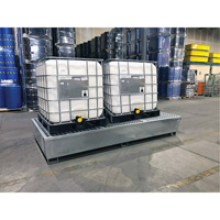 Steel Ultra-Twin IBC Spill Pallet&reg;, 370 US gal. Spill Capacity, 103.8" x 26.8" x 51.1" Duraquip Inc