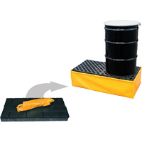 Ultra-Spill Pallet<sup>MD</sup> flexible, 2 barils, Capacité de déversement 66 gal. US, 48" x 24" x 14" SHF624 | Duraquip Inc