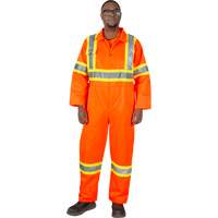 Unlined Safety Coveralls, Small, High Visibility Orange Duraquip Inc