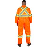 Unlined Safety Coveralls, Small, High Visibility Orange Duraquip Inc