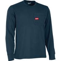 Gridiron Long-Sleeved Pocket-T-Shirt, Men's, Small, Blue Duraquip Inc