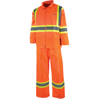 Sealed Rain Suit, Nylon/PVC, X-Small, High Visibility Orange Duraquip Inc