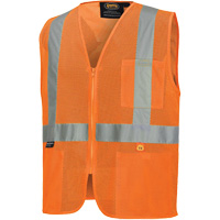 6943 Flame-Resistant Mesh Safety Vest, High Visibility Orange, Small, Polyester Duraquip Inc