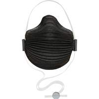 Masques jetables AirWave série M noirs avec SmartStrap<sup>MD</sup> et embout nasal, N95, Certifié NIOSH, Moyen/grand SHH514 | Duraquip Inc