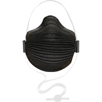Masques jetables AirWave série M noirs avec SmartStrap<sup>MD</sup> et embout nasal, N95, Certifié NIOSH, Petit SHH515 | Duraquip Inc
