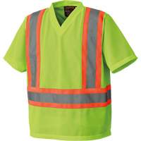 5993P Mesh Safety T-Shirt, Polyester, Small, High Visibility Lime-Yellow Duraquip Inc