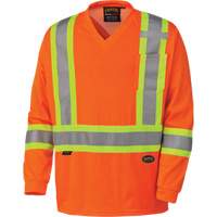 6984 Traffic Micro Mesh Long-Sleeved Safety Shirt, Small, High Visibility Orange Duraquip Inc