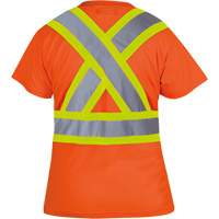 6948 Women's Bird's-Eye Safety T-Shirt, Polyester, X-Small, High Visibility Orange Duraquip Inc