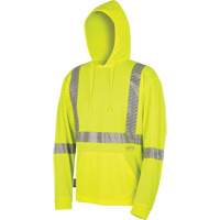 6965 Bird's-Eye Safety Hoodie, Small, High Visibility Lime-Yellow Duraquip Inc