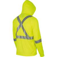 6965 Bird's-Eye Safety Hoodie, Small, High Visibility Lime-Yellow Duraquip Inc