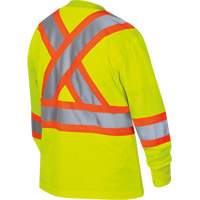 6969 Women's Bird's-Eye Long-Sleeved Safety Shirt, Polyester, X-Small, High Visibility Lime-Yellow Duraquip Inc