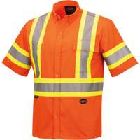 4442 Ultra Cool Short-Sleeved Safety Shirt, Cotton, Small, High Visibility Orange Duraquip Inc