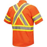 4442 Ultra Cool Short-Sleeved Safety Shirt, Cotton, Small, High Visibility Orange Duraquip Inc