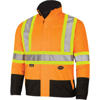 5770 Manteau de s&eacute;curit&eacute; imperm&eacute;able r&eacute;versible, Polyester/Polyur&eacute;thane, Orange haute visibilit&eacute;, Petit Duraquip Inc
