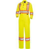 5999AW Women's High-Visibility Traffic Safety Coveralls, X-Small, High Visibility Lime-Yellow Duraquip Inc